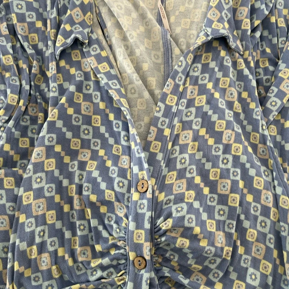 Free People Blue and Yellow Patterned Jumpsuit - Picture 5 of 5